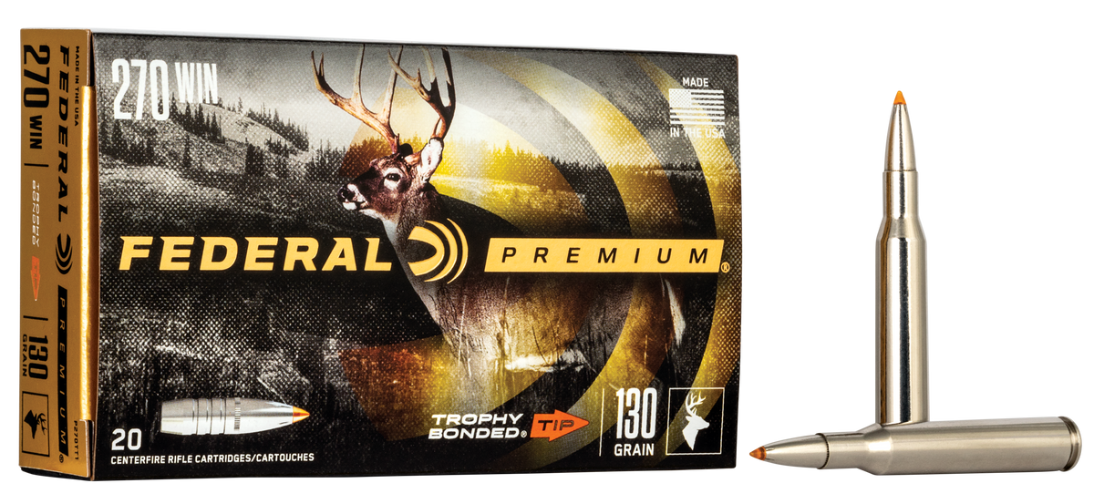 Federal Premium 270 Win 130gr Trophy Bonded Tip 20rd - Box or Case