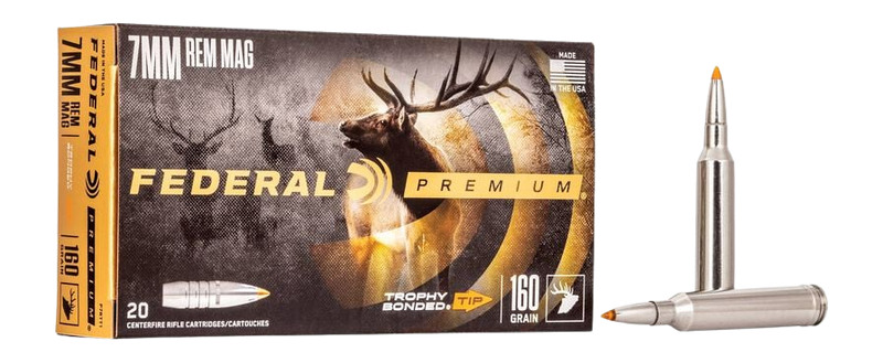 Federal Premium 7mm Rem Mag 160gr Trophy Bonded Tip 20rd - Box or Case