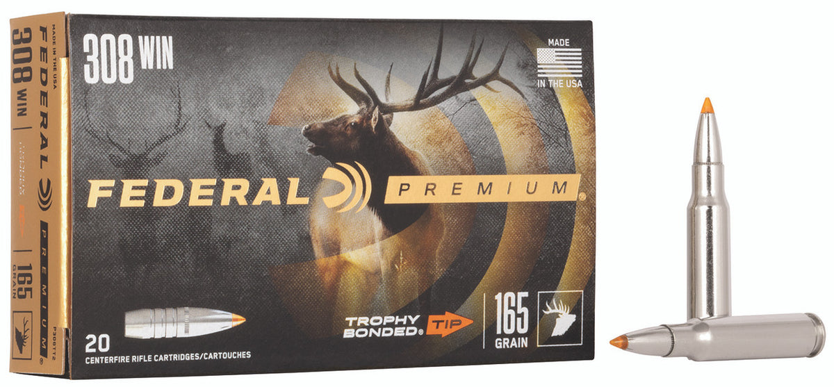Federal Premium 308 Win 165 gr Trophy Bonded Tip 20 Per Box