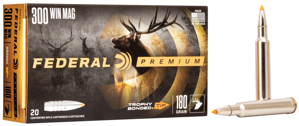 Federal Premium 300 Win Mag 180gr Trophy Bonded Tip 20rd - Box or Case