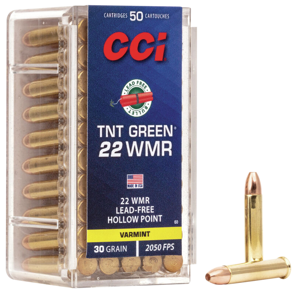 CCI TNT Green 22 WMR 30gr Speer TNT Green Hollow Point 50 Rd - Box or Case