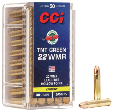 CCI TNT Green 22 WMR 30gr Speer TNT Green Hollow Point 50 Rd - Box or Case