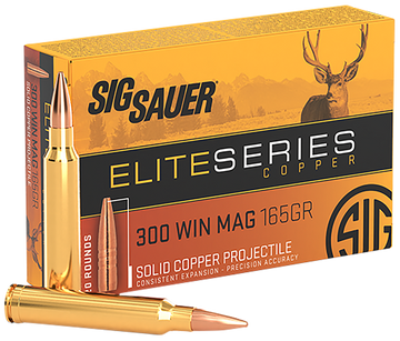 Sig Sauer Elite Copper Hunting 300 Win Mag 165gr Copper Solid 20rd - Box or Case