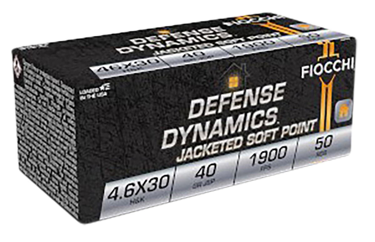 Fiocchi Defense Dynamics 4.6x30mm H&K 40gr Jacketed Soft Point - Box or Case