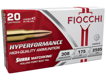 Fiocchi Hyperformance Compete 308 Win 175gr Sierra MatchKing BTHP 20-Rd - Box or Case