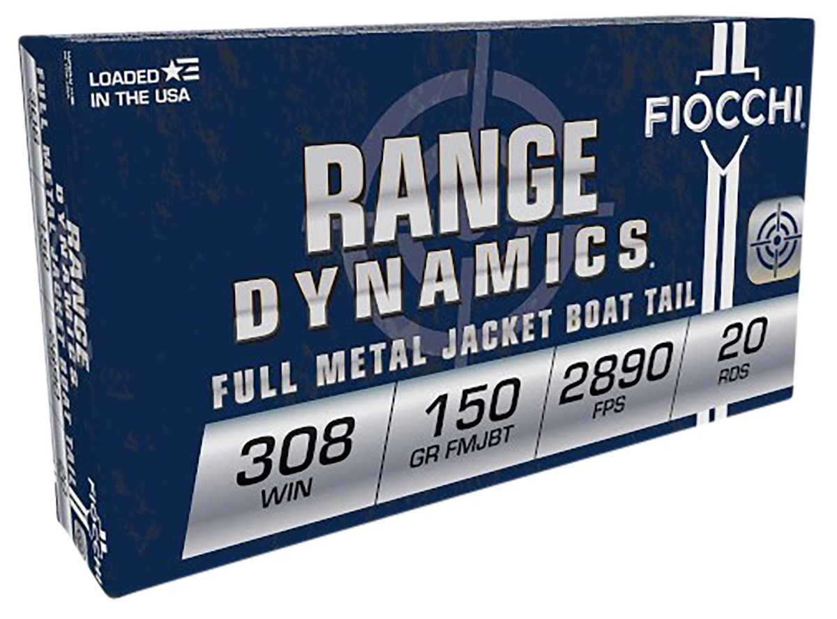 Fiocchi Range Dynamics 308 Win 150gr Full Metal Jacket Boat Tail - Box or Case