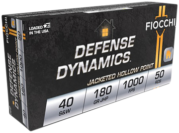 Fiocchi Defense Dynamics 40 S&W 180gr Jacketed Hollow Point 50 Bx/20 Cs - Box or Case