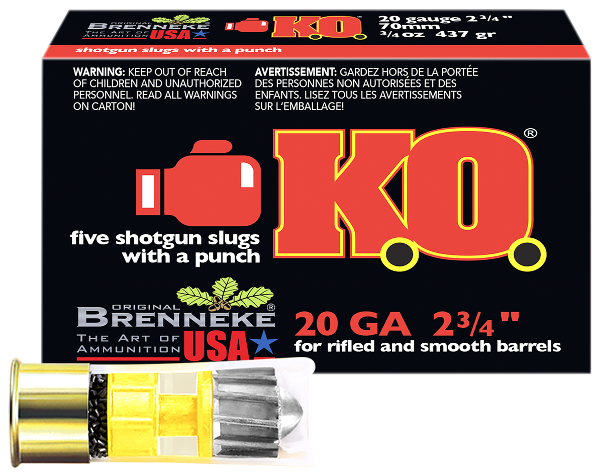 Brenneke SL202KO K.O. 20 Gauge 2.75" 3/4 oz Slug 5 Rd - Box or Case