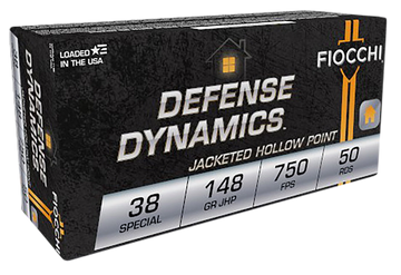 Fiocchi Defense Dynamics 38 Special 148gr JHP - Box or Case