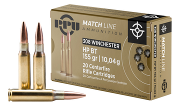 PPU PPM3081 Match 308 Win 155gr HPBT 20 Bx/10 Cs - Box or Case