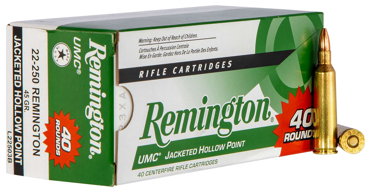 Remington Ammunition UMC Value Pack 22-250 Rem 45gr JHP 40 rd - Box or Case