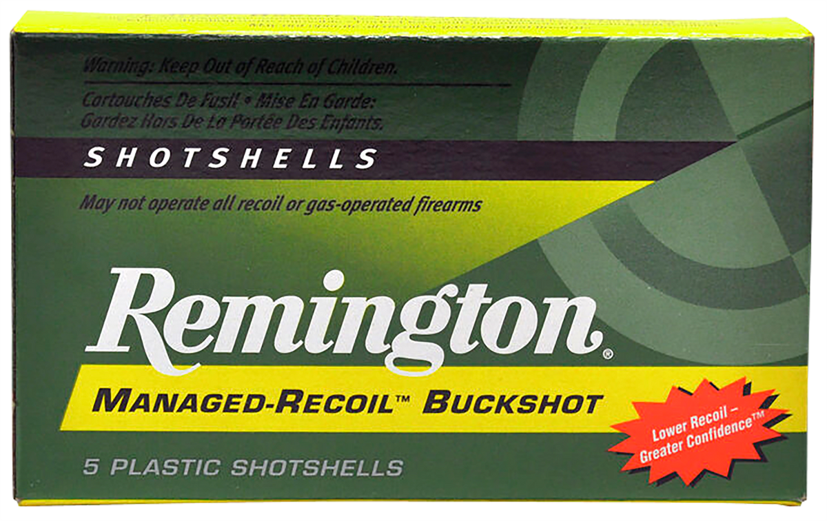 Remington Ammunition Managed Recoil Buckshot 12 Gauge 2.75" 00 Buck 5 Rd - Box or Case
