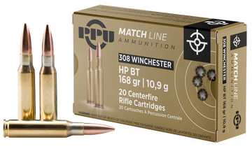 PPU PPM3082 Match 308 Win 168gr HPBT 20 Rd - Box or Case