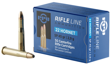 PPU PP22H Standard Rifle 22 Hornet 45gr Soft Point - Box or Case