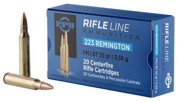 PPU Standard Rifle 223 Rem 55gr Full Metal Jacket Boat Tail - Box or Case