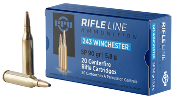 PPU Standard Rifle 243 Win 90gr Soft Point - Box or Case
