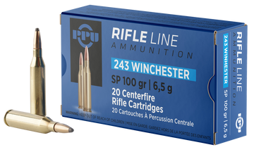 PPU Standard Rifle 243 Win 100gr Soft Point 20 Rd - Box or Case