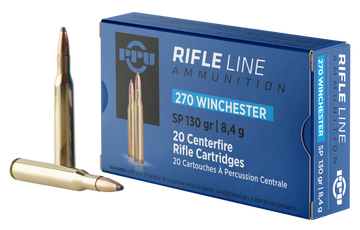 PPU PP2701 Standard Rifle .270 Win 130gr Soft Point - Box or Case