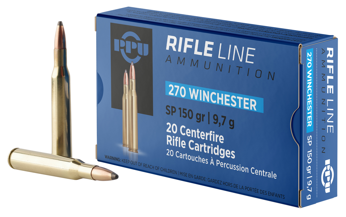 PPU PP2702 Standard Rifle 270 Win 150gr Soft Point - Box or Case