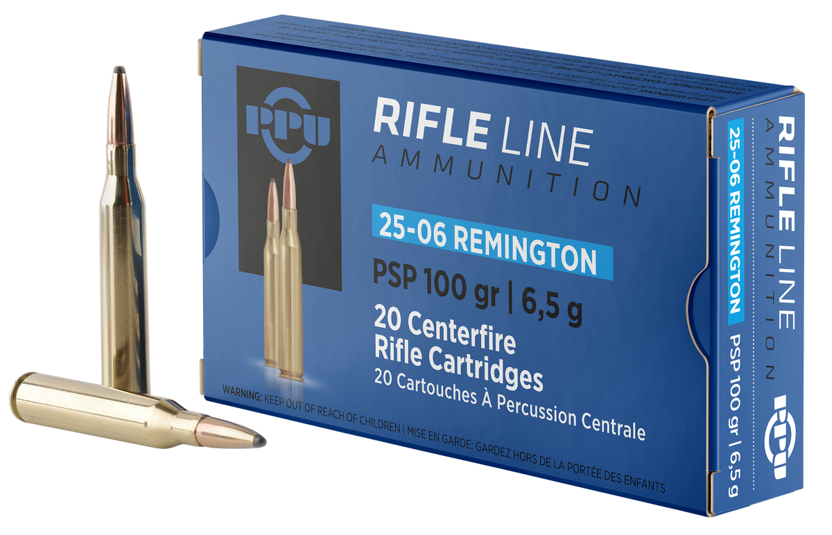PPU Standard Rifle 25-06 Rem 100gr Pointed Soft Point - Box or Case