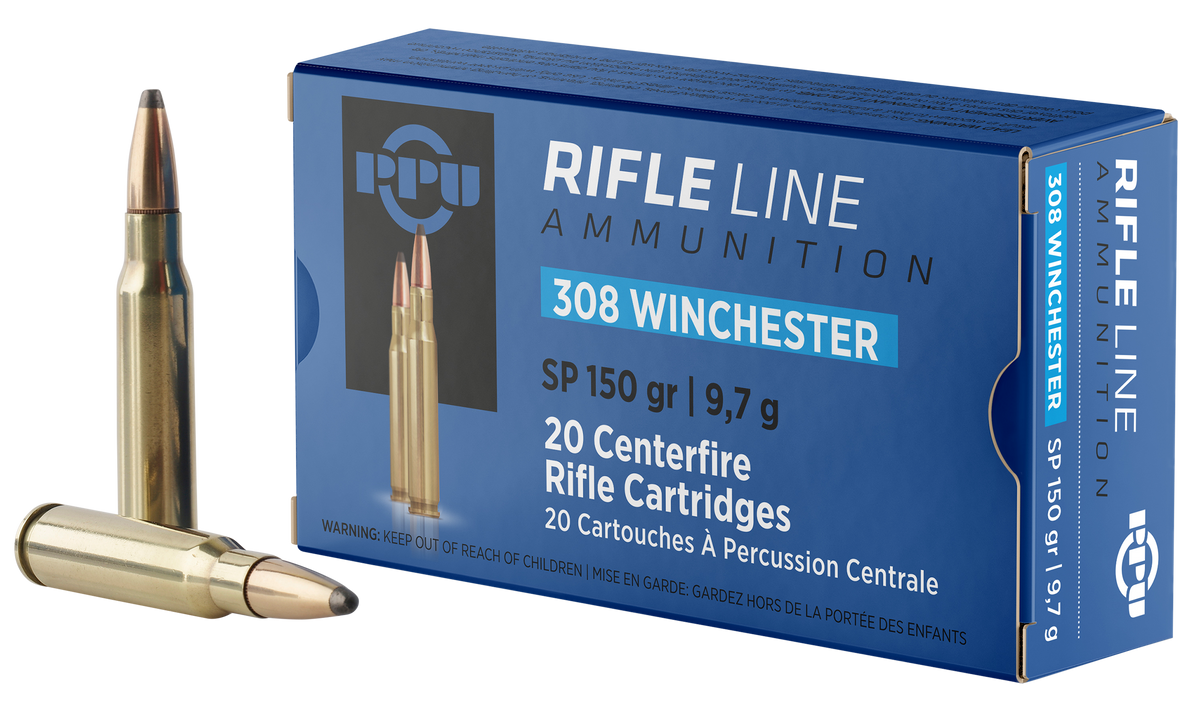 PPU PP3081 Standard Rifle 308 Win 150gr Soft Point - Box or Case
