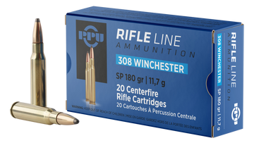 PPU Standard Rifle 308 Win 180gr Soft Point 20 Rd - Box or Case