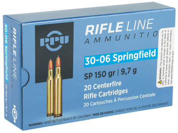 PPU Standard Rifle 30-06 Springfield 150gr Soft Point 20rd - Box or Case