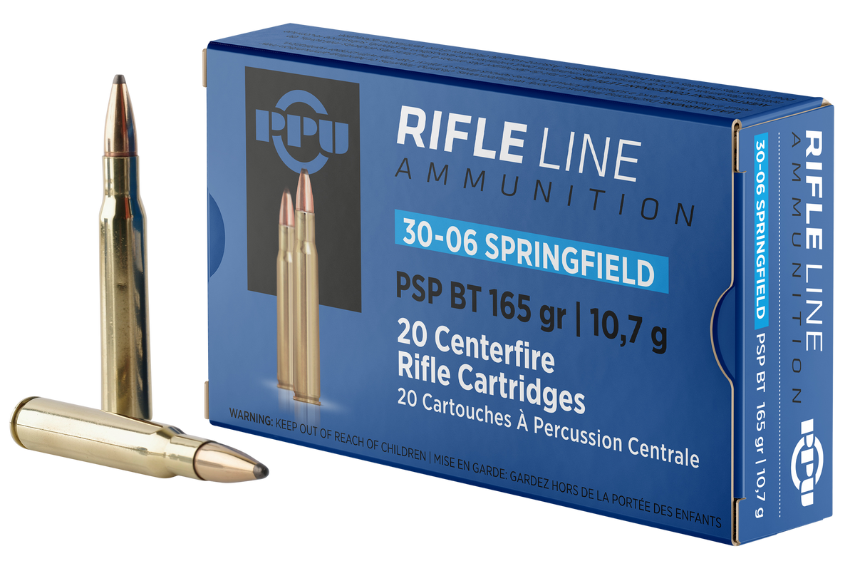 PPU PP30062 Standard Rifle 30-06 Springfield 165gr Pointed Soft Point (PSP) - Box or Case