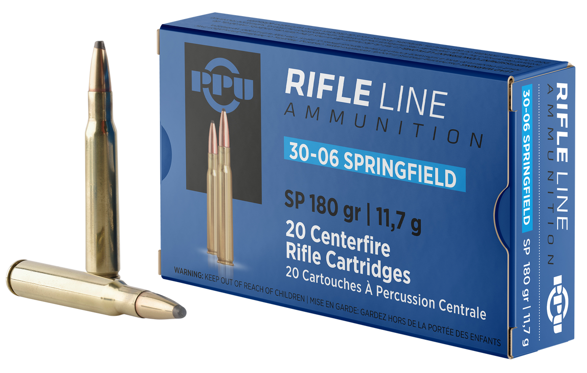 PPU Standard Rifle 30-06 Springfield 180gr Soft Point - Box or Case