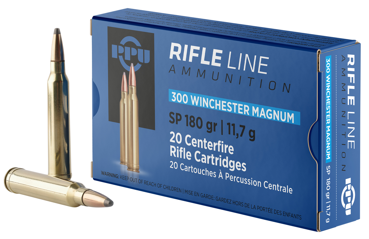 PPU Standard Rifle 300 Win Mag 180gr Soft Point - Box or Case