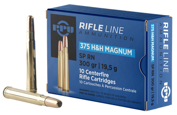 PPU PP375S Standard Rifle 375 H&H Mag 300gr Soft Point Round Nose - Box or Case