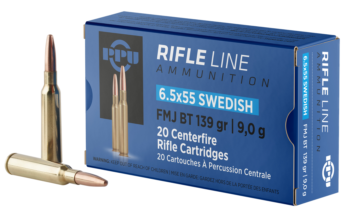 PPU Metric Rifle 6.5x55 Swedish 139gr FMJBT - Box or Case