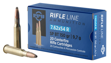 PPU PP76254S Metric Rifle 7.62x54mmR 150gr Soft Point Boat Tail - Box or Case