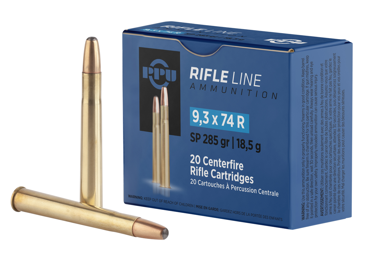 PPU PP9374 Metric Rifle 9.3x74R 285gr Soft Point - Box or Case