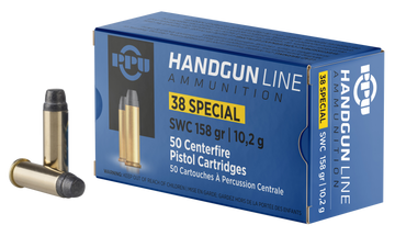 PPU PPH38SS Handgun 38 Special 158gr Semi Wadcutter 50 Rd - Box or Case