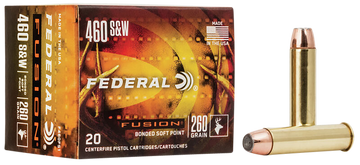 Federal Fusion Handgun 460 S&W Mag 260gr Fusion Soft Point 20rd - Box or Case