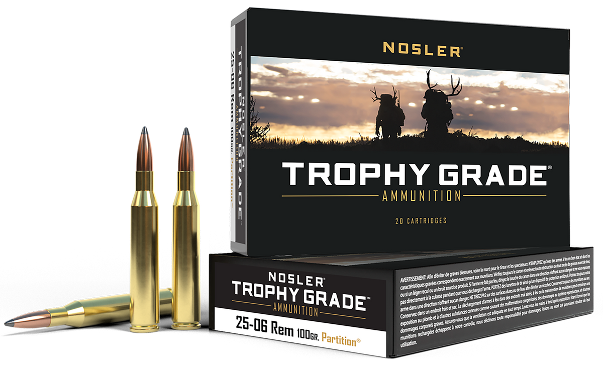Nosler Trophy Grade 25-06 Rem 100gr Spitzer Partition 20-Rd Box - Box or Case