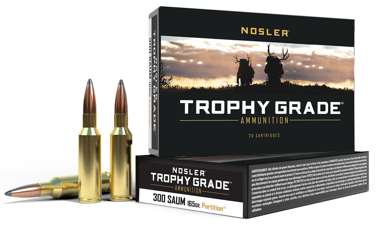 Nosler Trophy Grade 300 Rem SAUM 165gr Spitzer Partition 20-Rd/Box - Box or Case