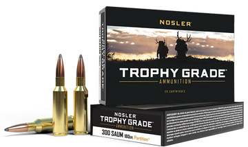 Nosler Trophy Grade 300 Rem SAUM 180gr Spitzer Partition 20-Rd/Box - Box or Case