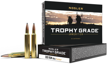 Nosler Trophy Grade 300 RUM 165gr Nosler Spitzer Partition 20-Rd/Box - Box or Case