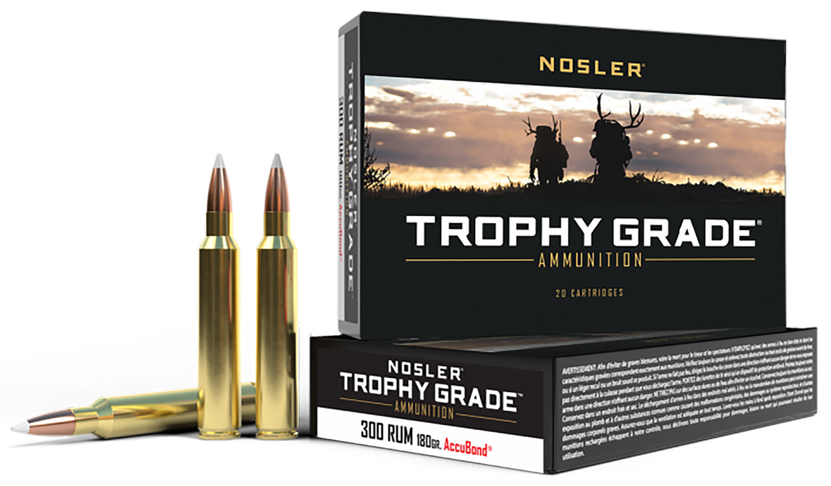 Nosler Trophy Grade 300 RUM 180gr AccuBond 20-Rd - Box or Case