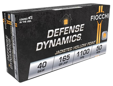 Fiocchi Defense Dynamics 40 S&W 165gr JHP 50/20 - Box or Case