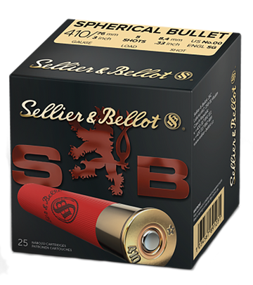 Sellier & Bellot SB410B Shotgun 410 Gauge 3" 5 Pellets 5/8 oz 00 Buckshot - Box or Case