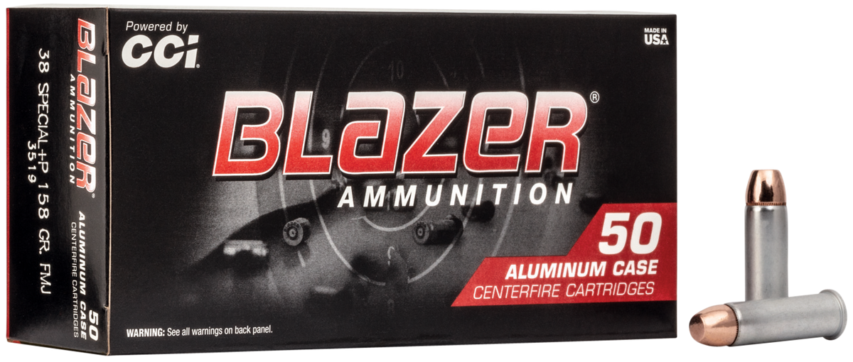 CCI Blazer 38 Special +P 158gr TMJ 50 Rd - Box or Case