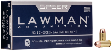 Speer Ammo Lawman 40 S&W 165gr Total Metal Jacket Flat Nose 50 Bx/20 Cs - Box or Case