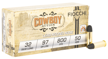 Fiocchi Cowboy Action 32 S&W Long 97gr Lead Flat Point - Box or Case