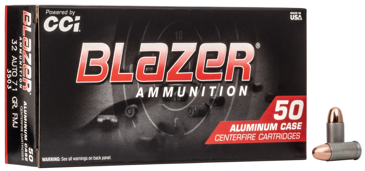 CCI Blazer Aluminum 32 ACP 71 gr FMJ - Box or Case