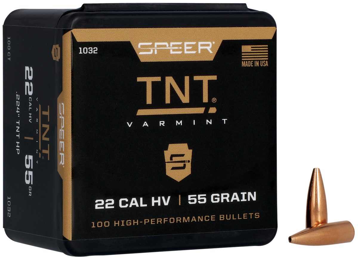 Speer TNT .22 Cal .224 55 gr Jacketed Hollow Point 100 Per Box