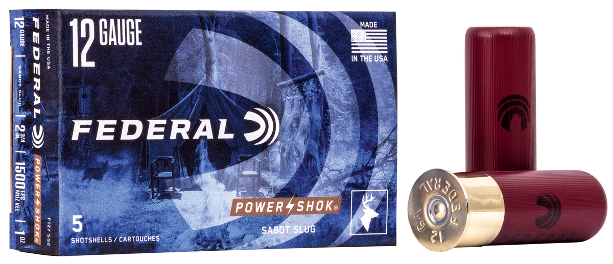 Federal Power-Shok 12 Gauge 2.75" 1oz Sabot Slug 5-Rd - Box or Case