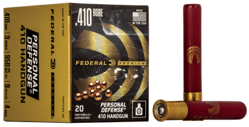 Federal Premium Personal Defense 410 Gauge 3" 9 Pellets #4 Buck 20 Rd - Box or Case